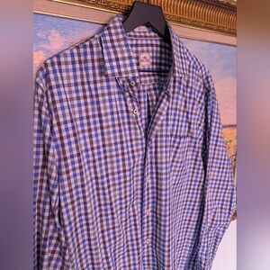 Peter Millar Blue Checkered Shirt